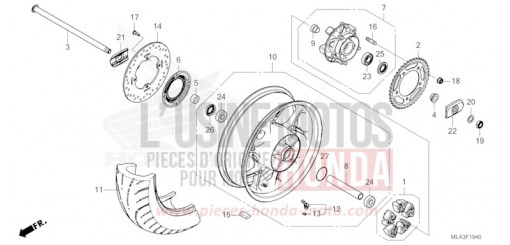 ROUE ARRIERE CMX1100AN de 2022